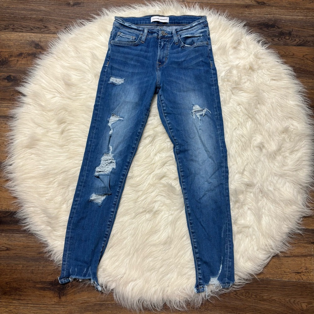 Flying Monkey Distressed Skinny Ankle Length Jeans size 25